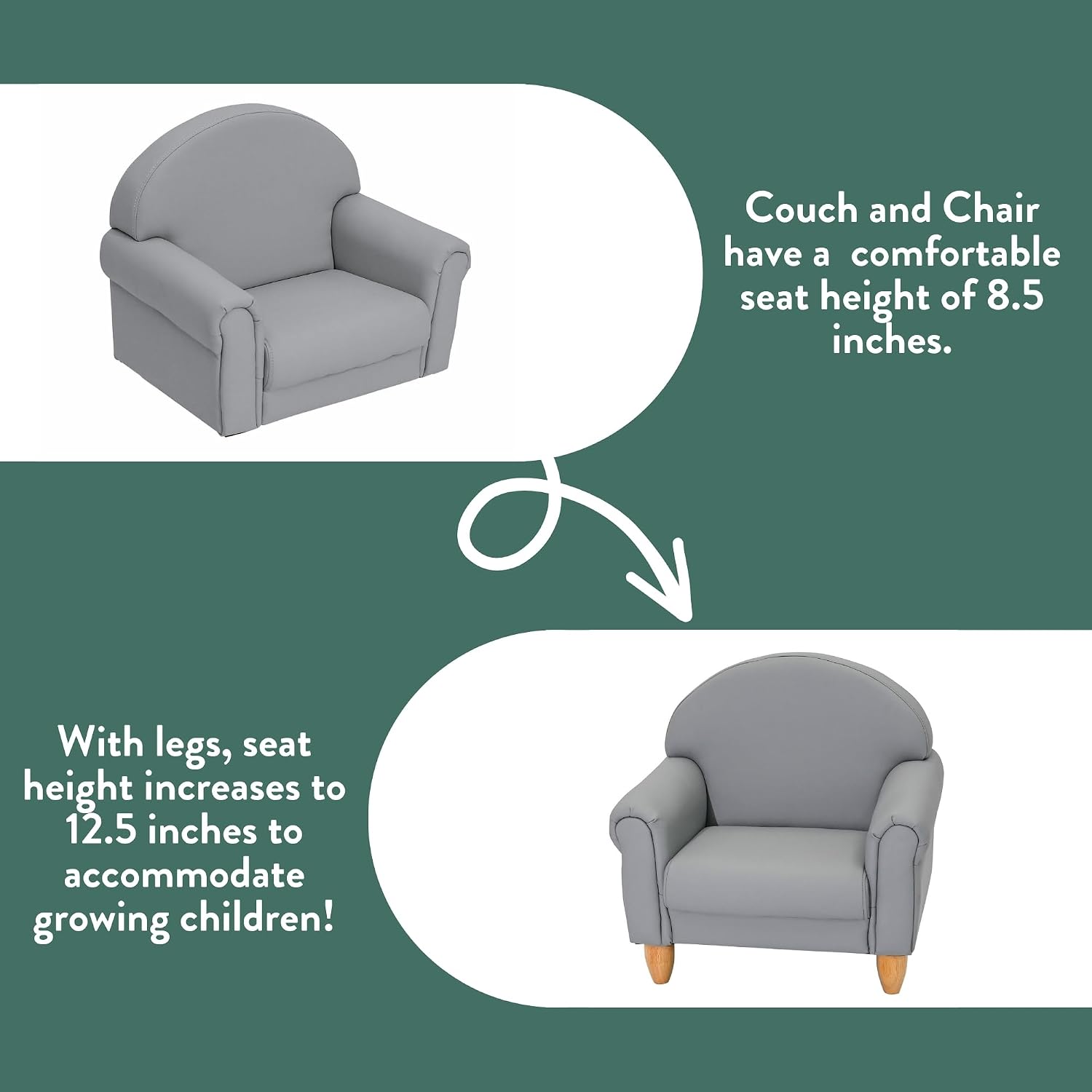 Gray Waterproof Adjustable Toddler Chair