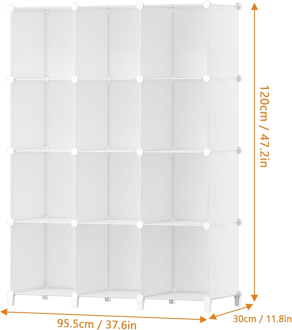 White 12-Cube Portable Closet Storage