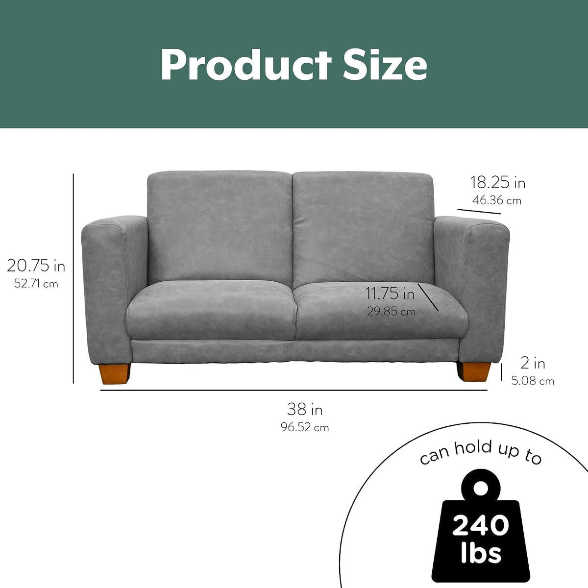 Grey Waterproof Adjustable Toddler Sofa