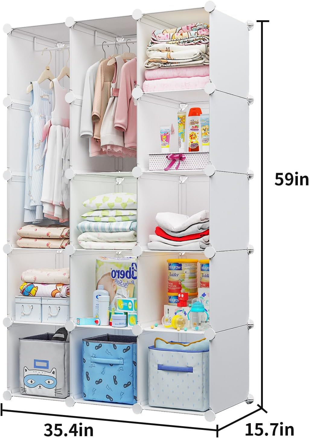 15-Cube Kids Modular Wardrobe Closet