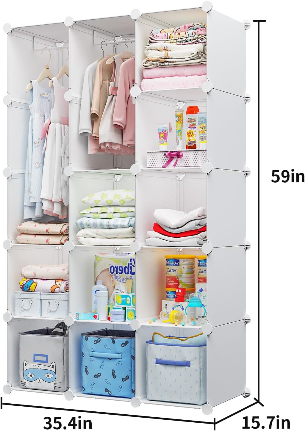 15-Cube Kids Modular Wardrobe Closet
