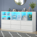 White LED Cubby 6-Drawer Dresser