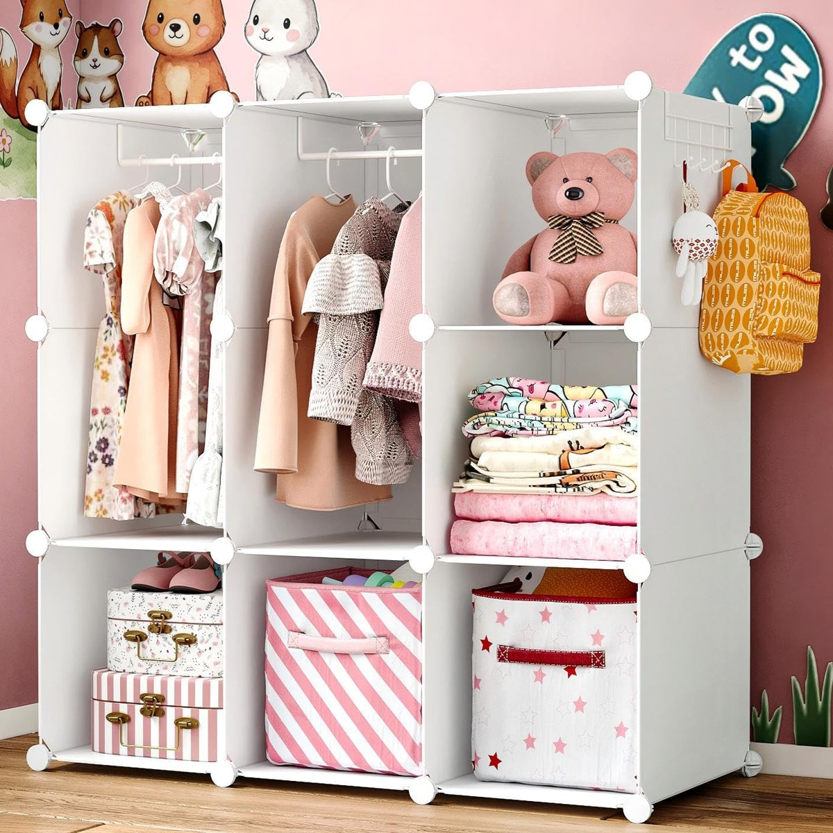 White Modular Kids Wardrobe Cube