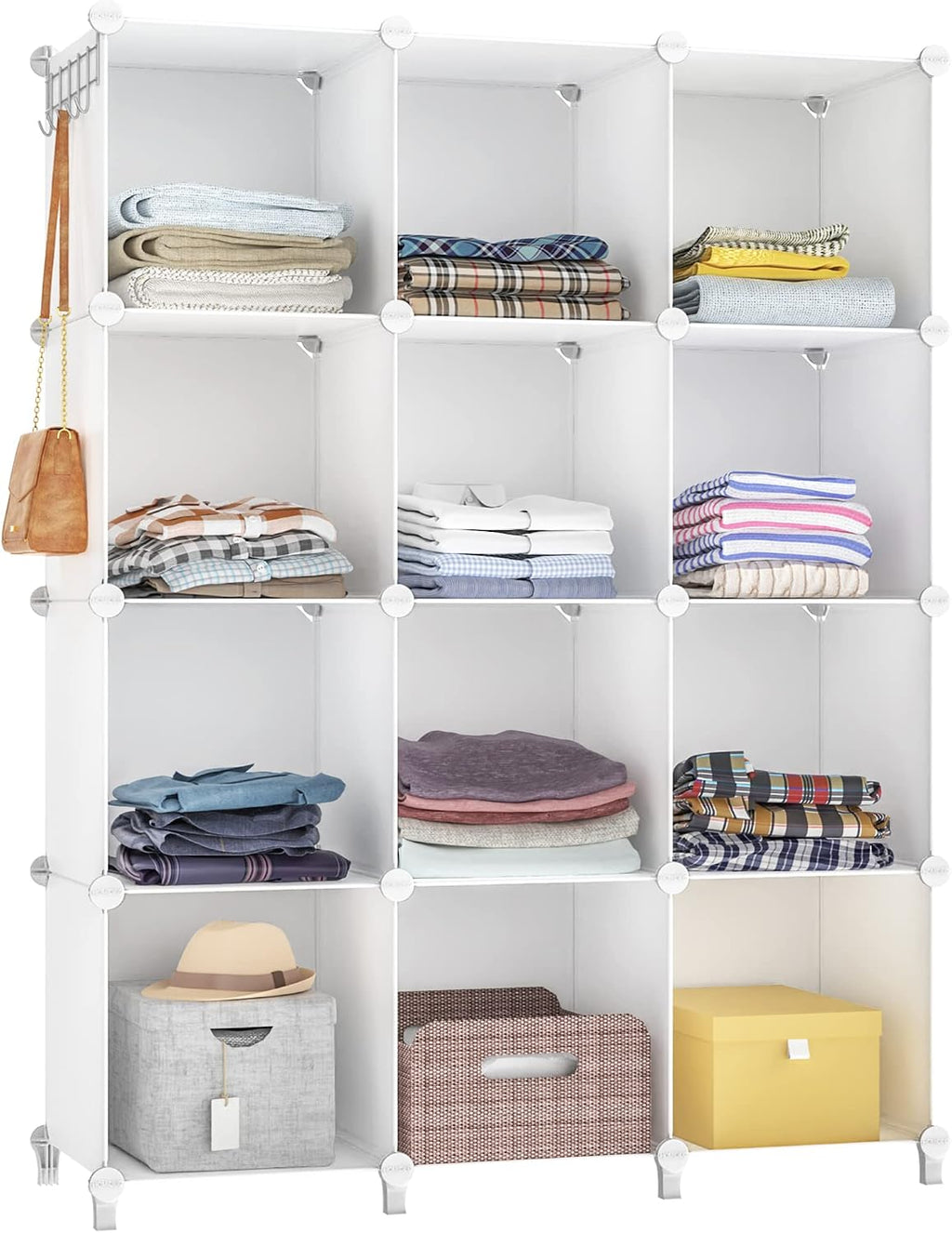 White 12-Cube Portable Closet Storage