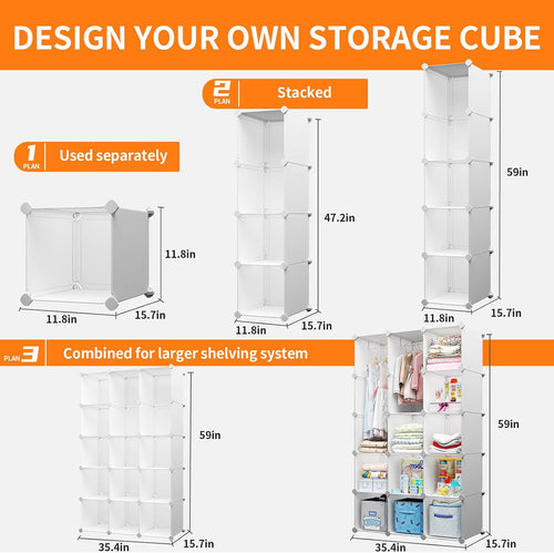 15-Cube Kids Modular Wardrobe Closet