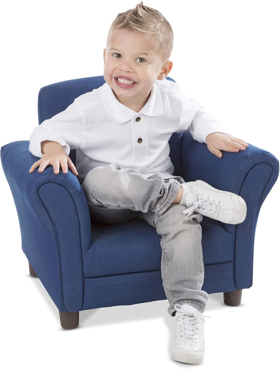 Denim Oversized Kids Reading Armchair