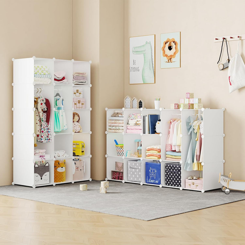 15-Cube Kids Modular Wardrobe Closet