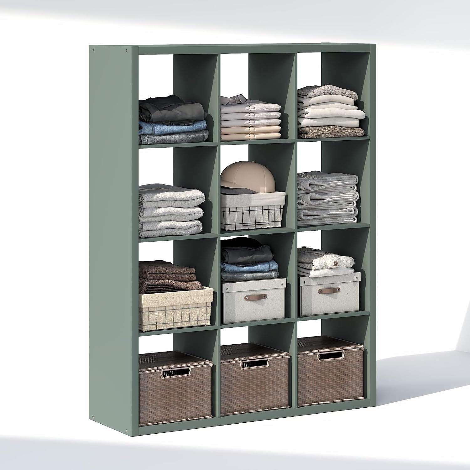 Green 12-Cube Open Storage Closet