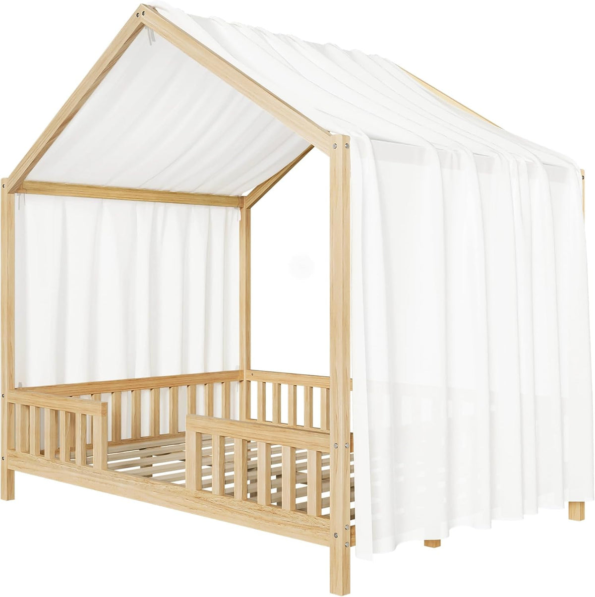 Natural Full Canopy Montessori House Bed