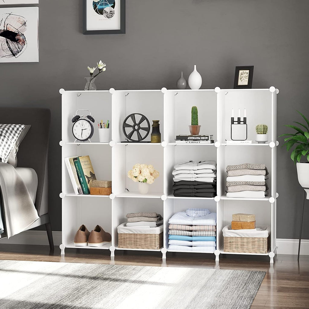White 12-Cube DIY Storage Organizer