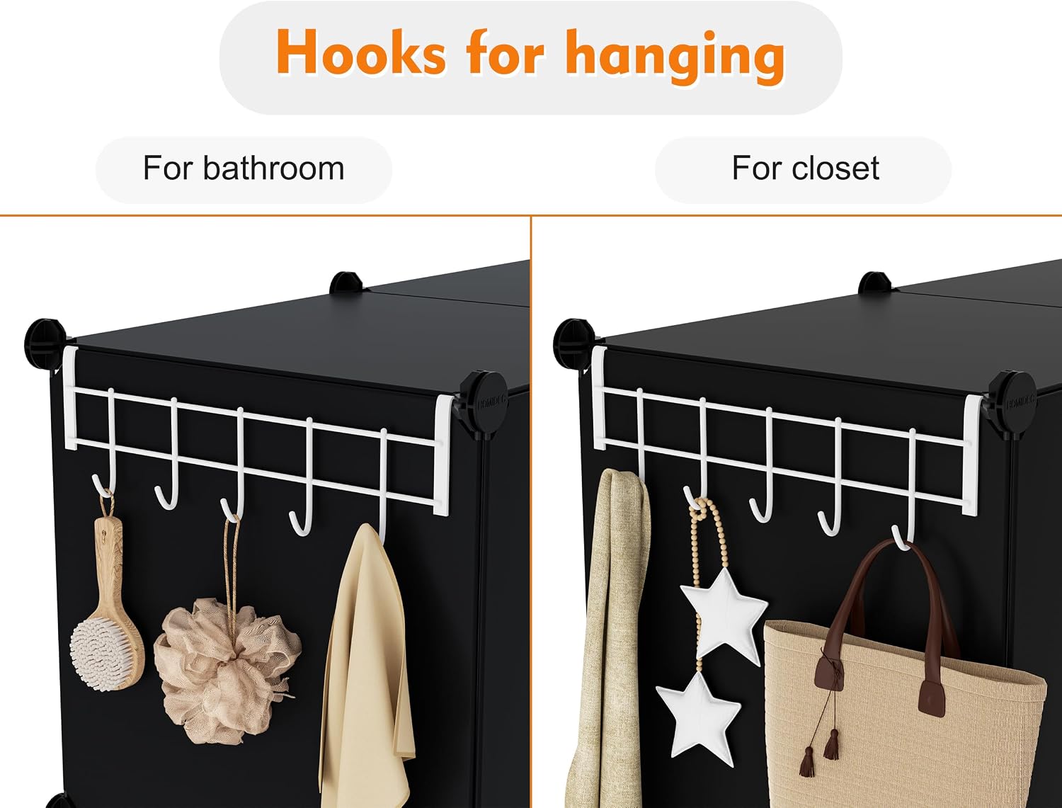 Black 12-Cube Portable Closet Storage