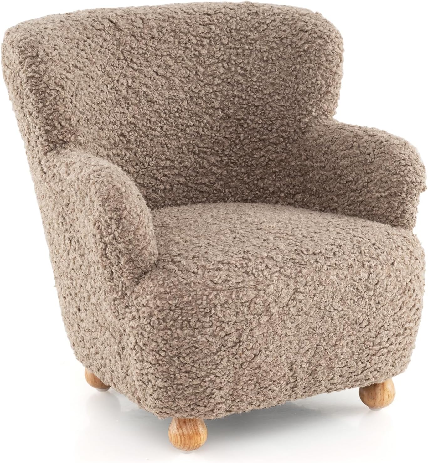 Coffee Wooden Leg Kids Recliner Chair