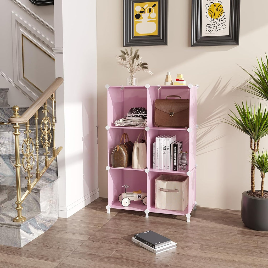 Pink 6-Cube DIY Storage Closet