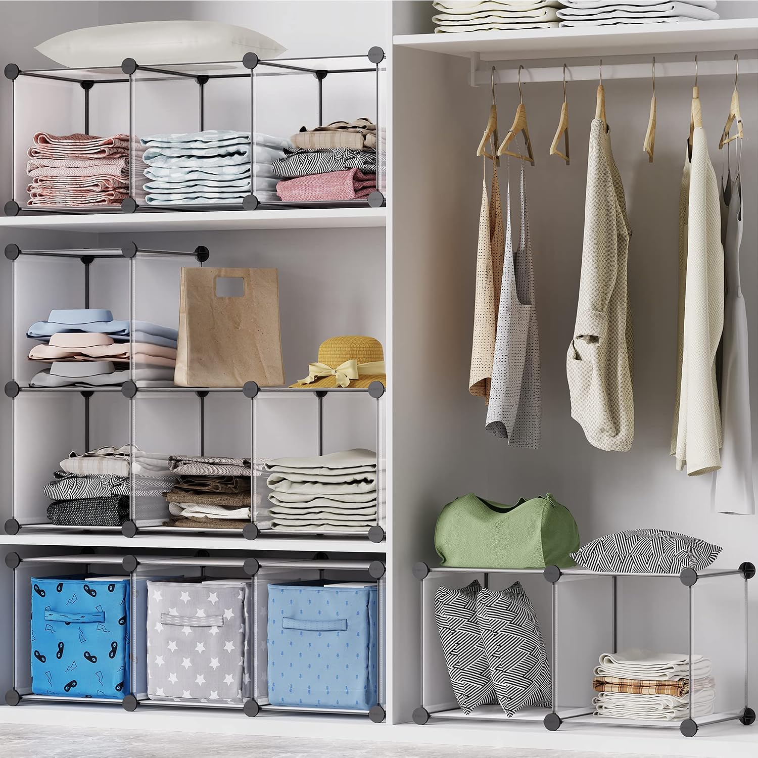 Transparent 9-Cube Storage Closet