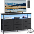 Black 6-Drawer Shelf Dresser Stand