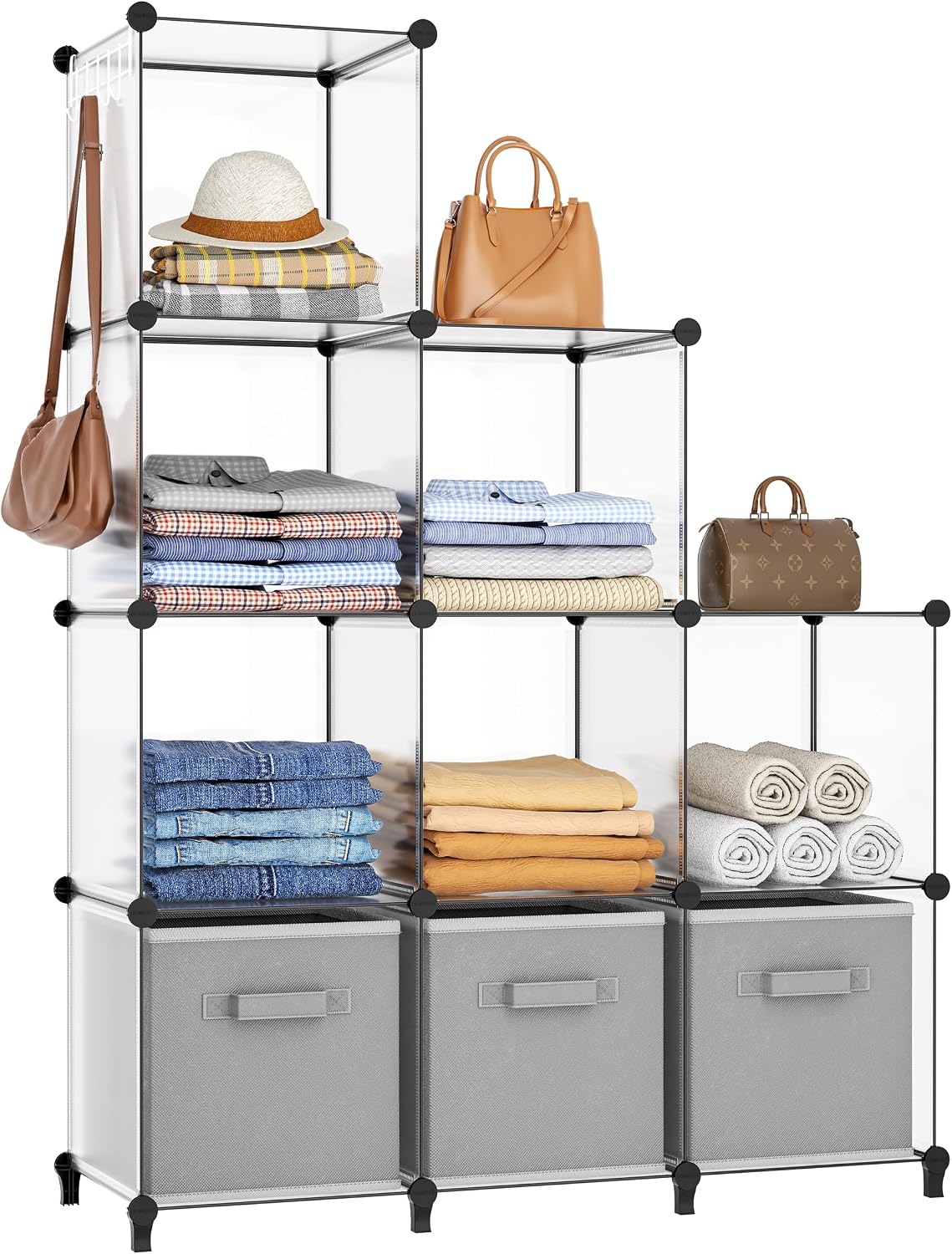 Transparent 9-Cube Storage Closet