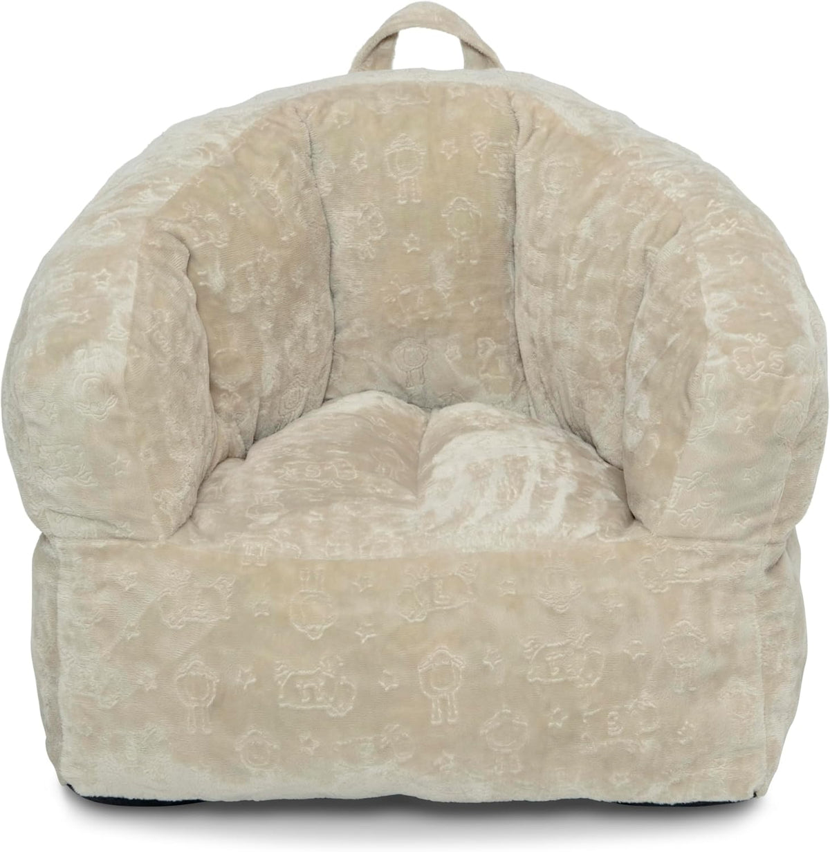 Cream Plush Toddler Barrel Foam Chair