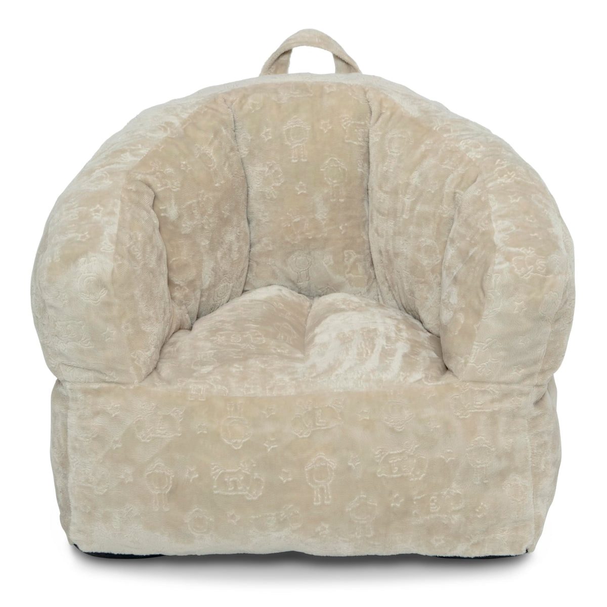 Cream Plush Toddler Barrel Foam Chair