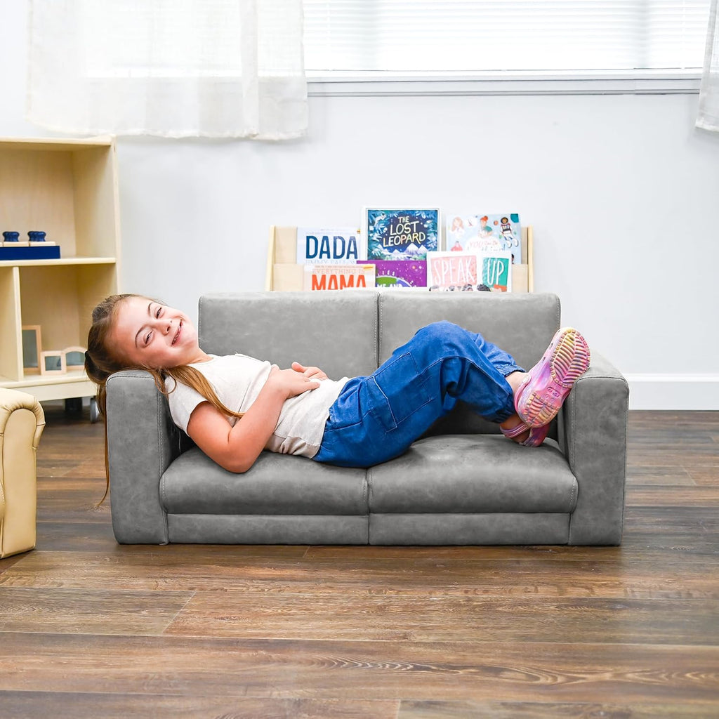 Grey Waterproof Adjustable Toddler Sofa