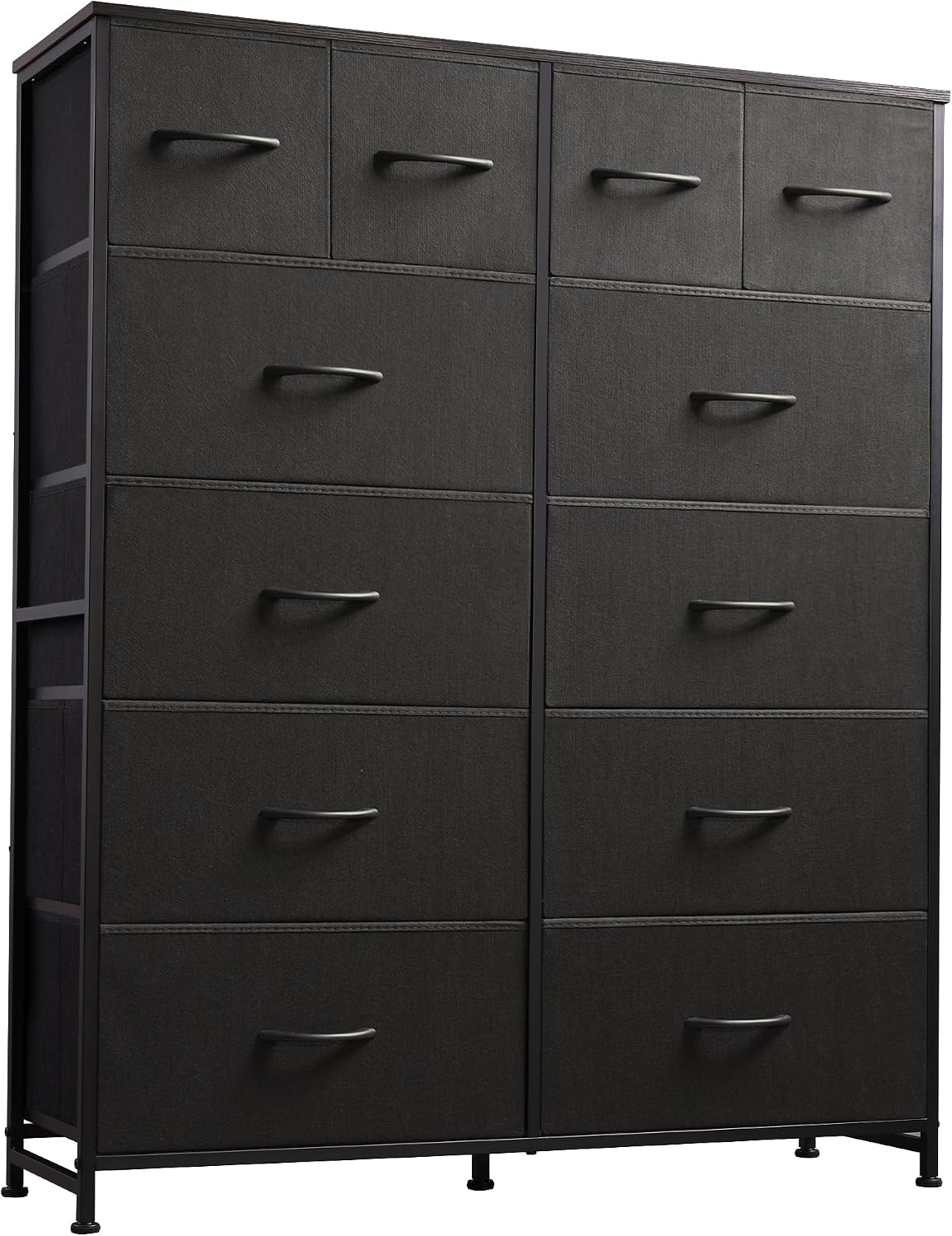 Black 12-Drawer Fabric Tall Dresser