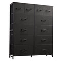 Black 12-Drawer Fabric Tall Dresser