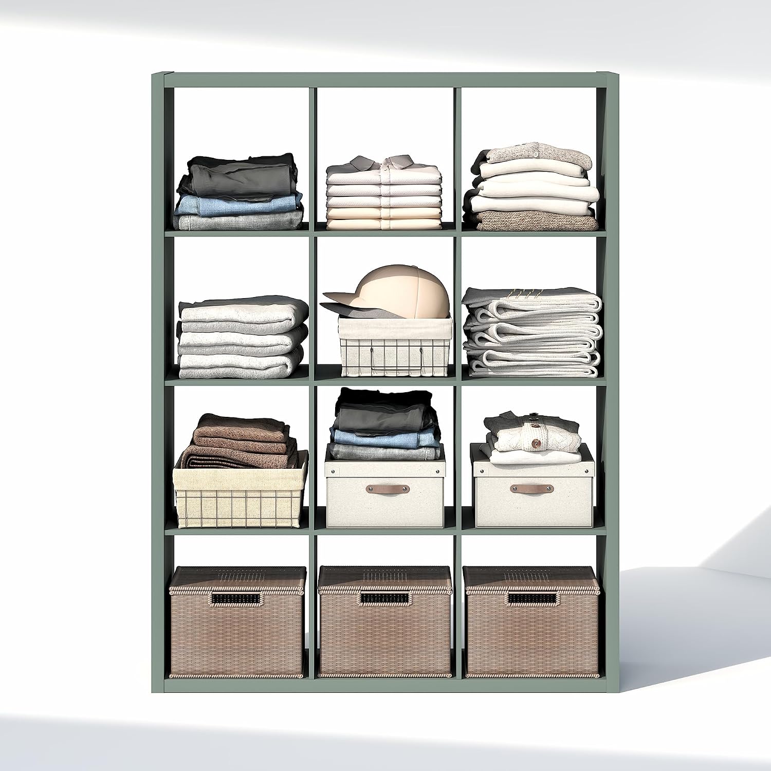 Green 12-Cube Open Storage Closet