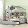 Gray Twin Storage Playhouse Kids Bed