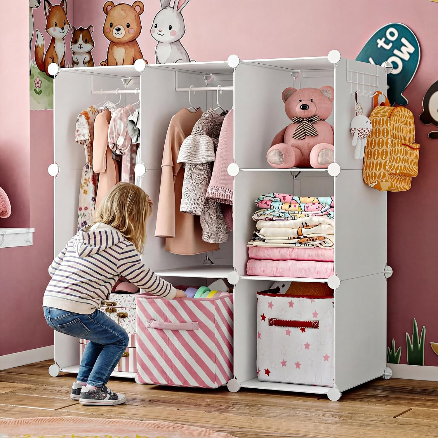 White Modular Kids Wardrobe Cube