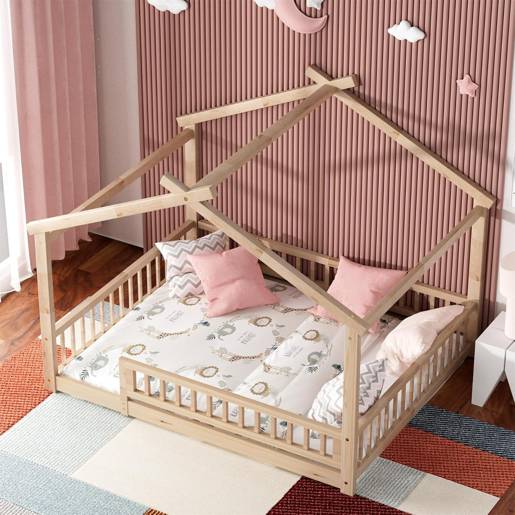 Natural Full Wooden Montessori Bed