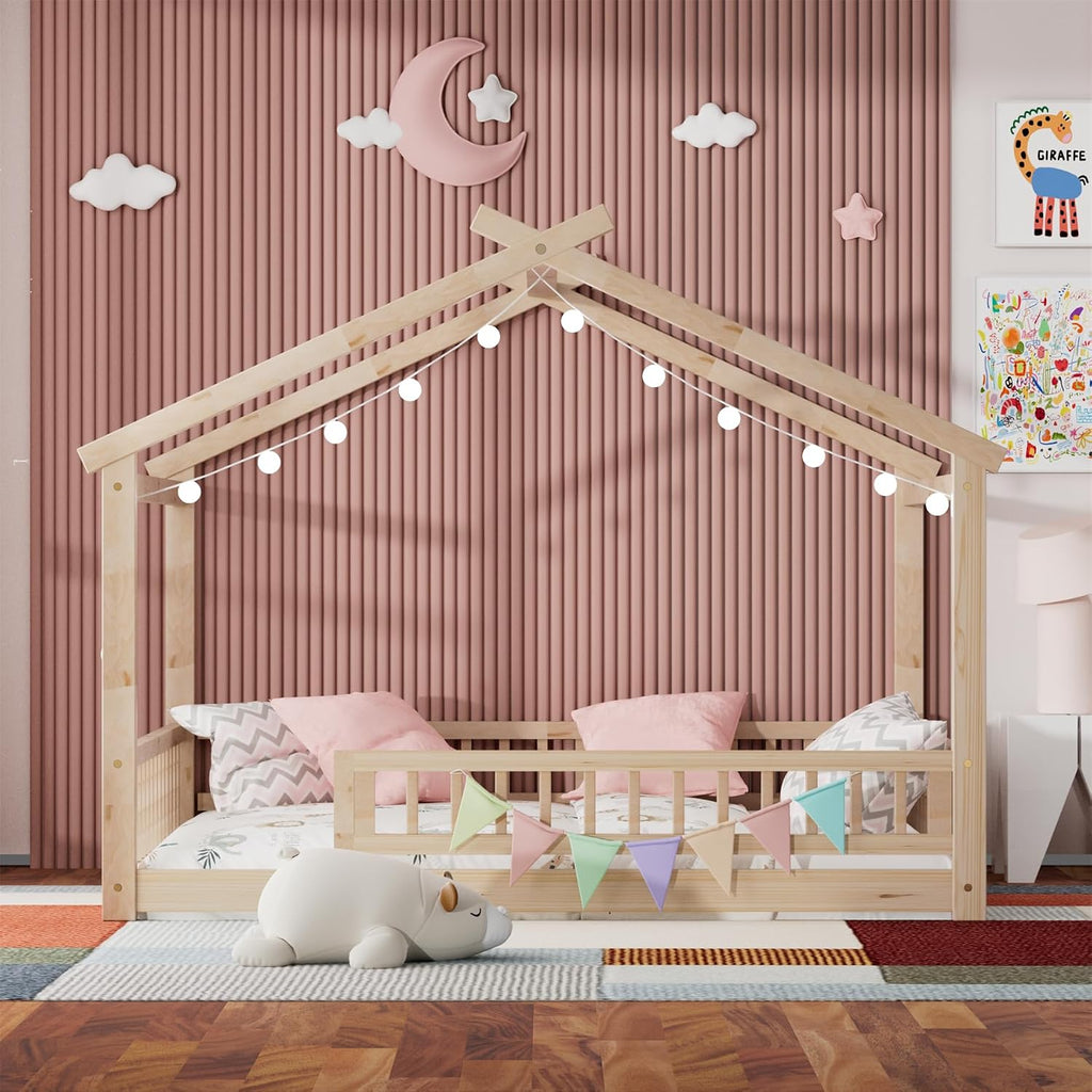 Natural Full Wooden Montessori Bed