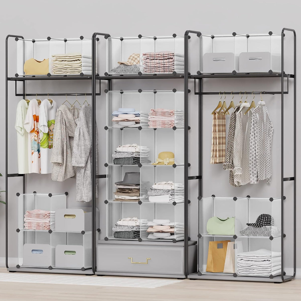Transparent 9-Cube Storage Closet