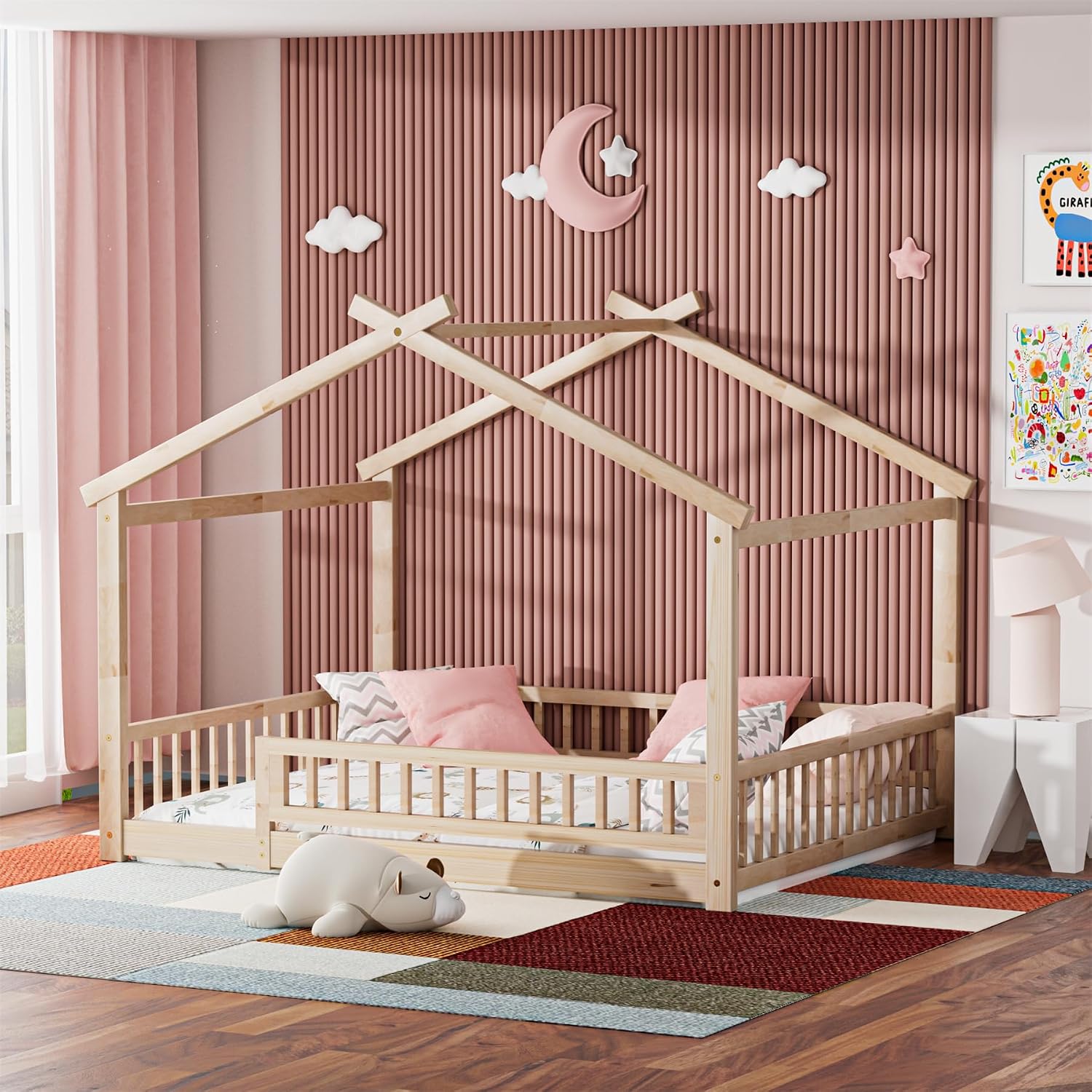 Natural Full Wooden Montessori Bed