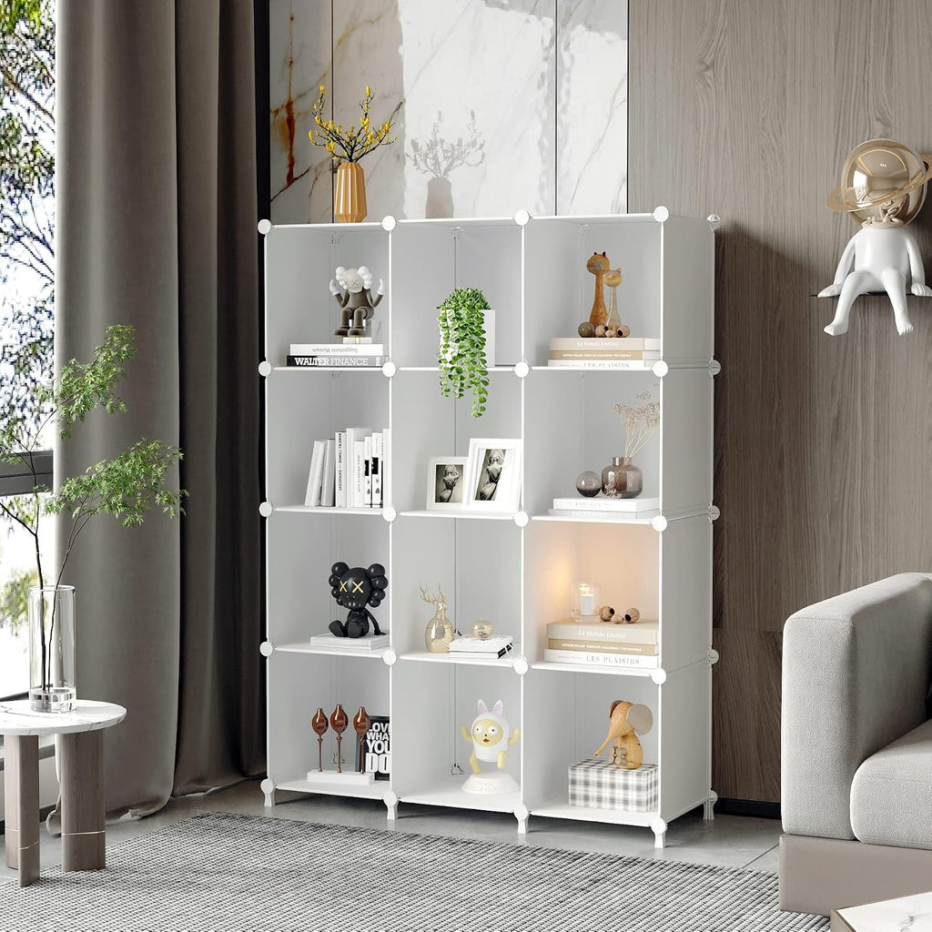 White 12-Cube DIY Storage Organizer