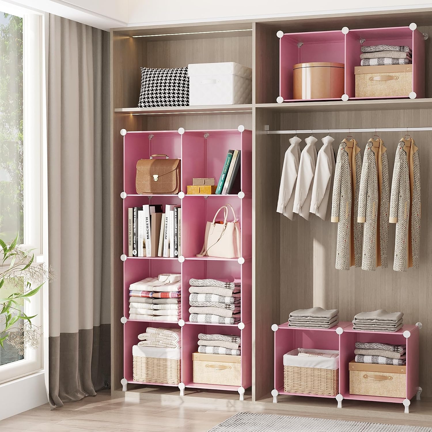 Pink 6-Cube DIY Storage Closet